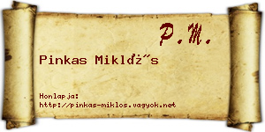 Pinkas Miklós névjegykártya
